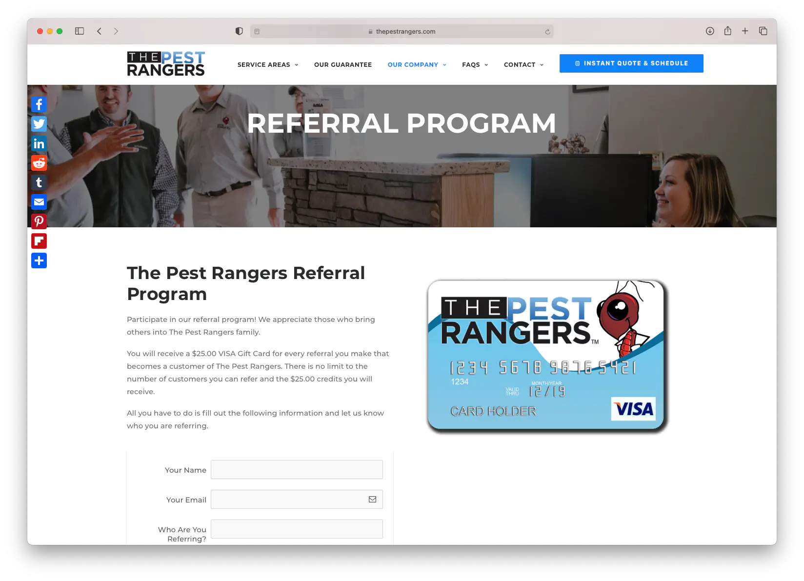 The Pest Rangers Referral Program